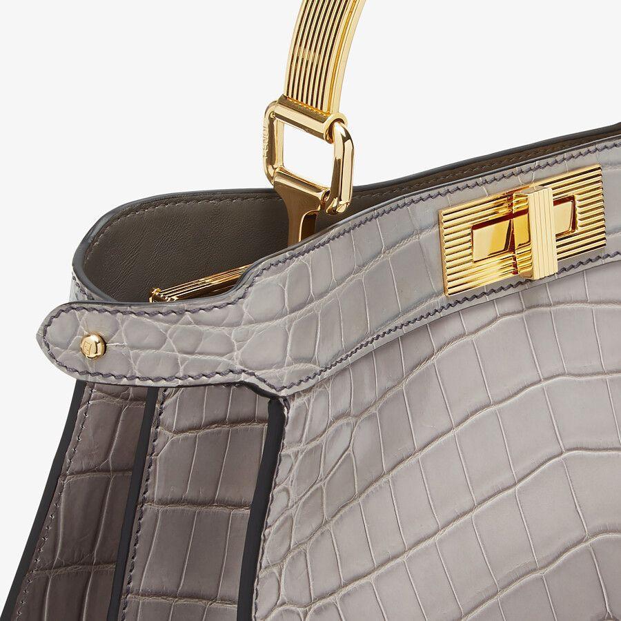 Fendi Medium Gray Crocodile Bag