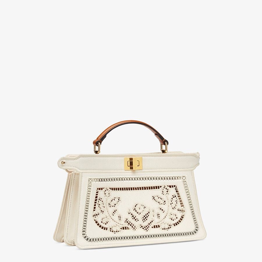 Fendi East-west Canvas Bag With Embroidery