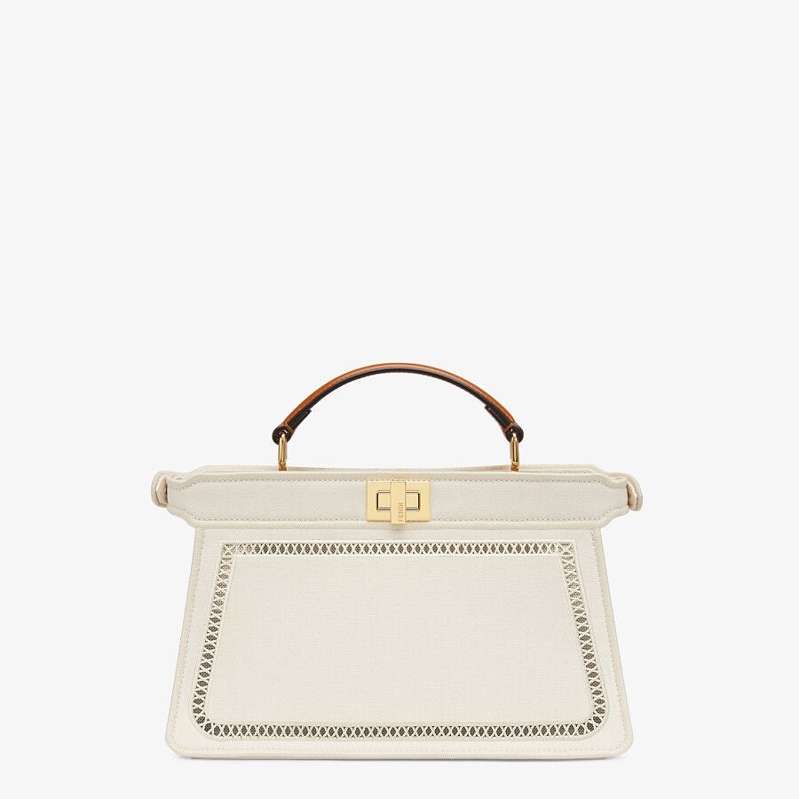 Fendi East-west Canvas Bag With Embroidery