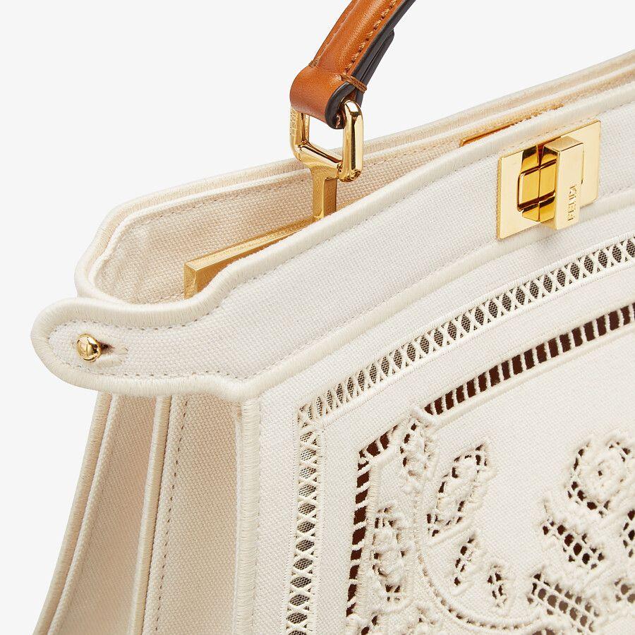 Fendi East-west Canvas Bag With Embroidery