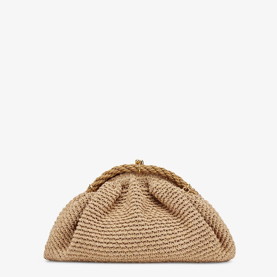 Fendi Beige Cotton-crochet Pochette