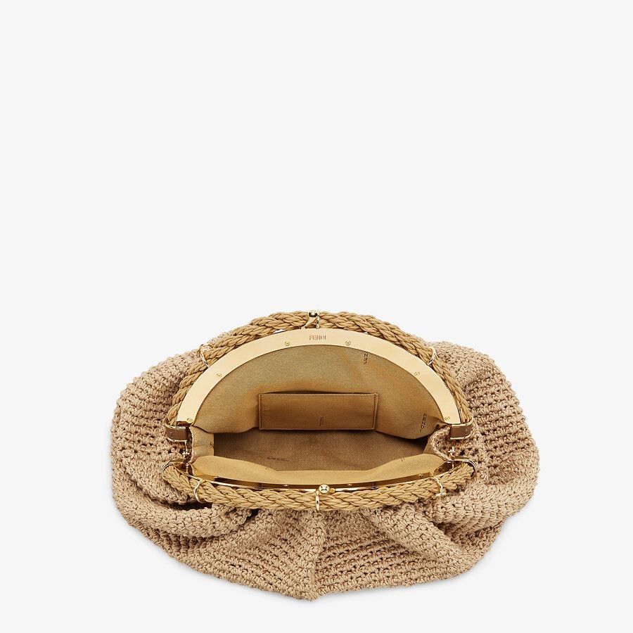 Fendi Beige Cotton-crochet Pochette