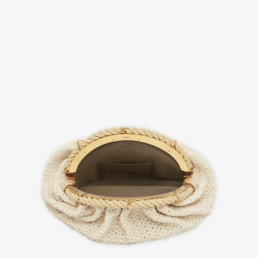 Fendi White Cotton-crochet Pochette