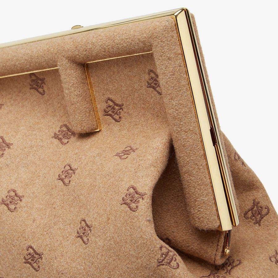 Fendi Flannel Bag With Embroidery