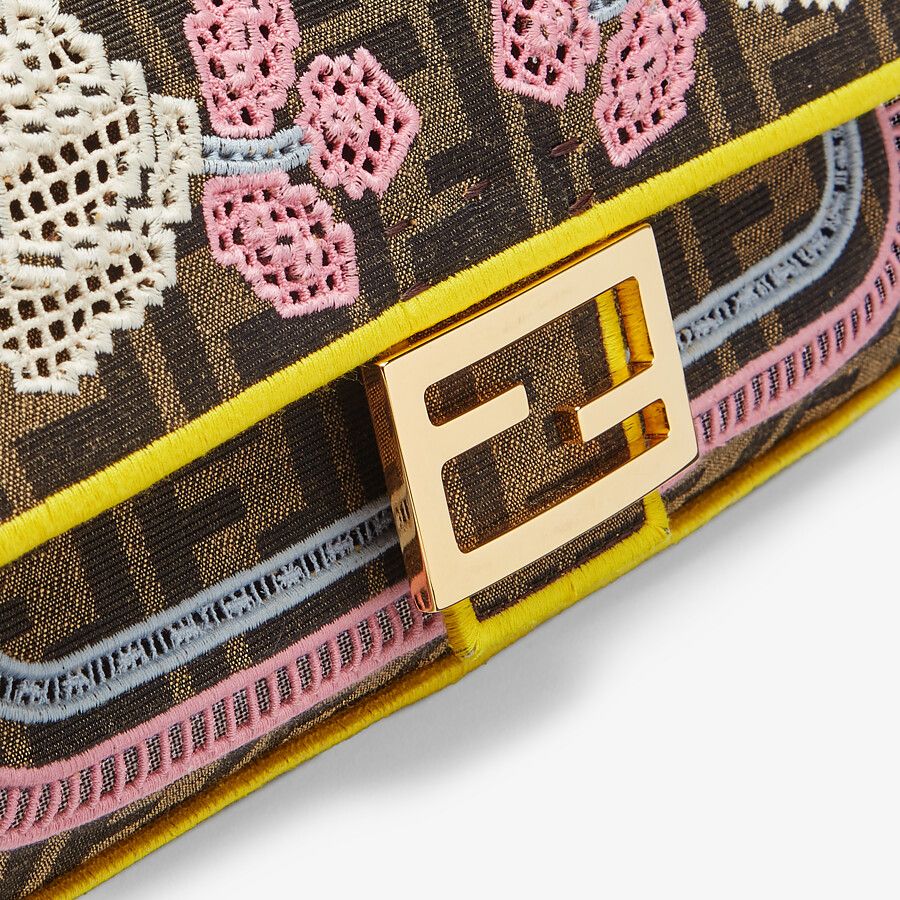 Fendi Embroidered Ff Fabric Bag