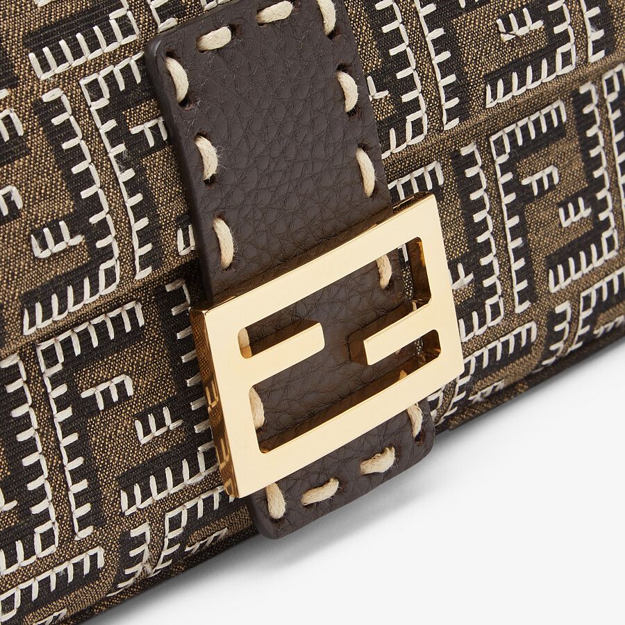 Fendi Embroidered Ff Fabric Bag