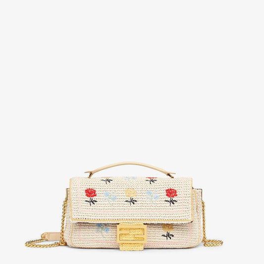 Fendi Embroidered Cotton Bag