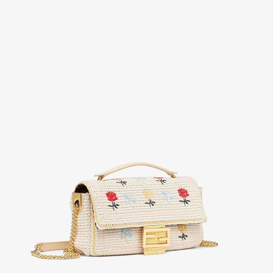 Fendi Embroidered Cotton Bag