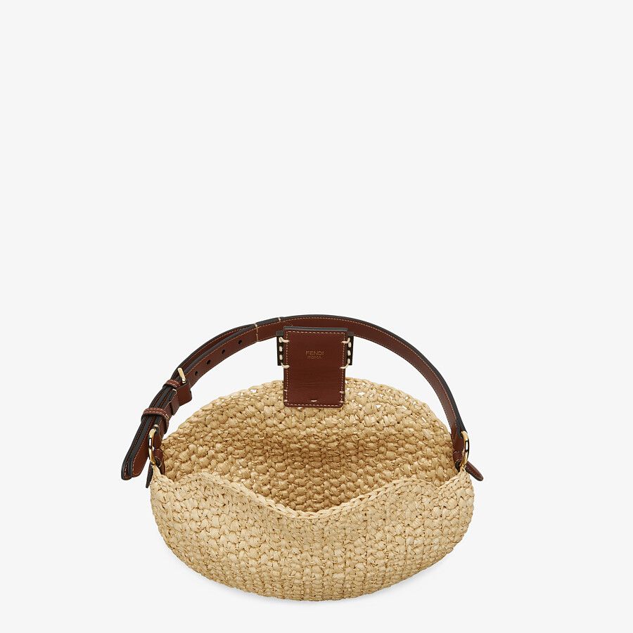 Fendi Small Croissant Woven Straw Bag