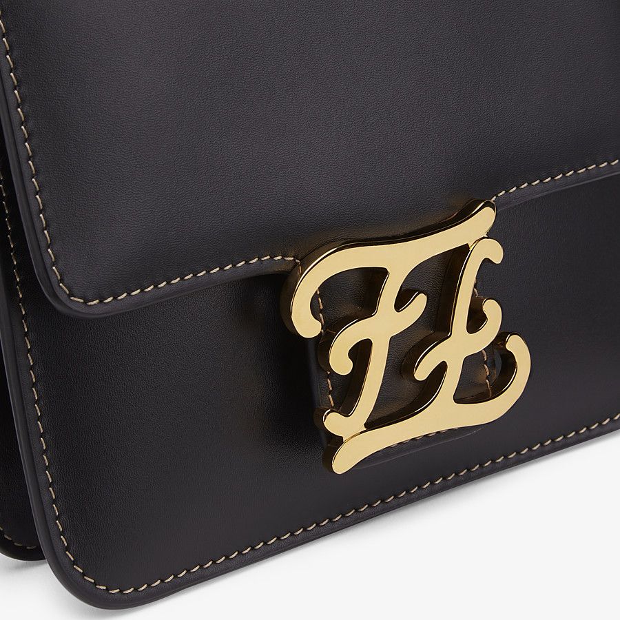 Fendi Karligraphy Black Leather Bag