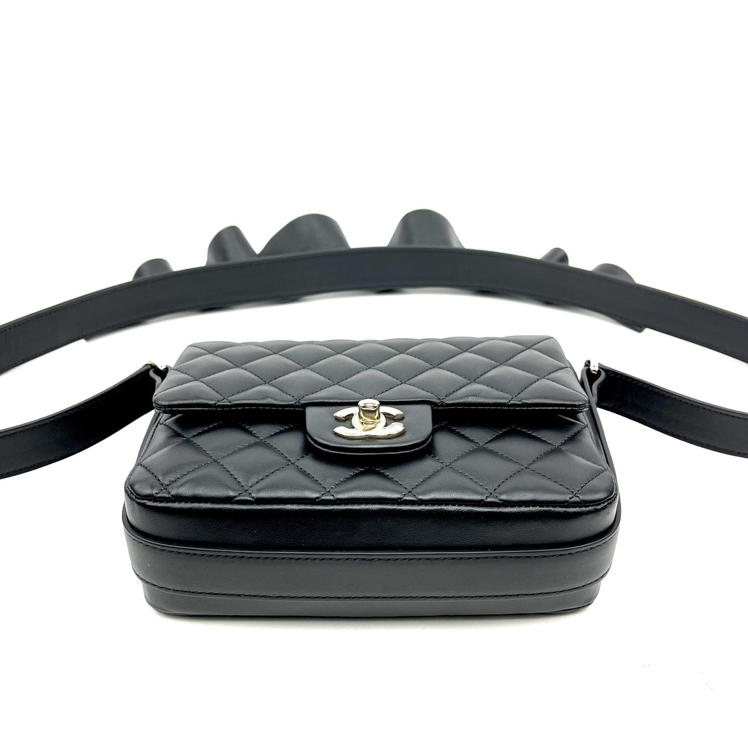 CHANEL Calfskin Quilted Bolero De Chanel Flap Bag Black