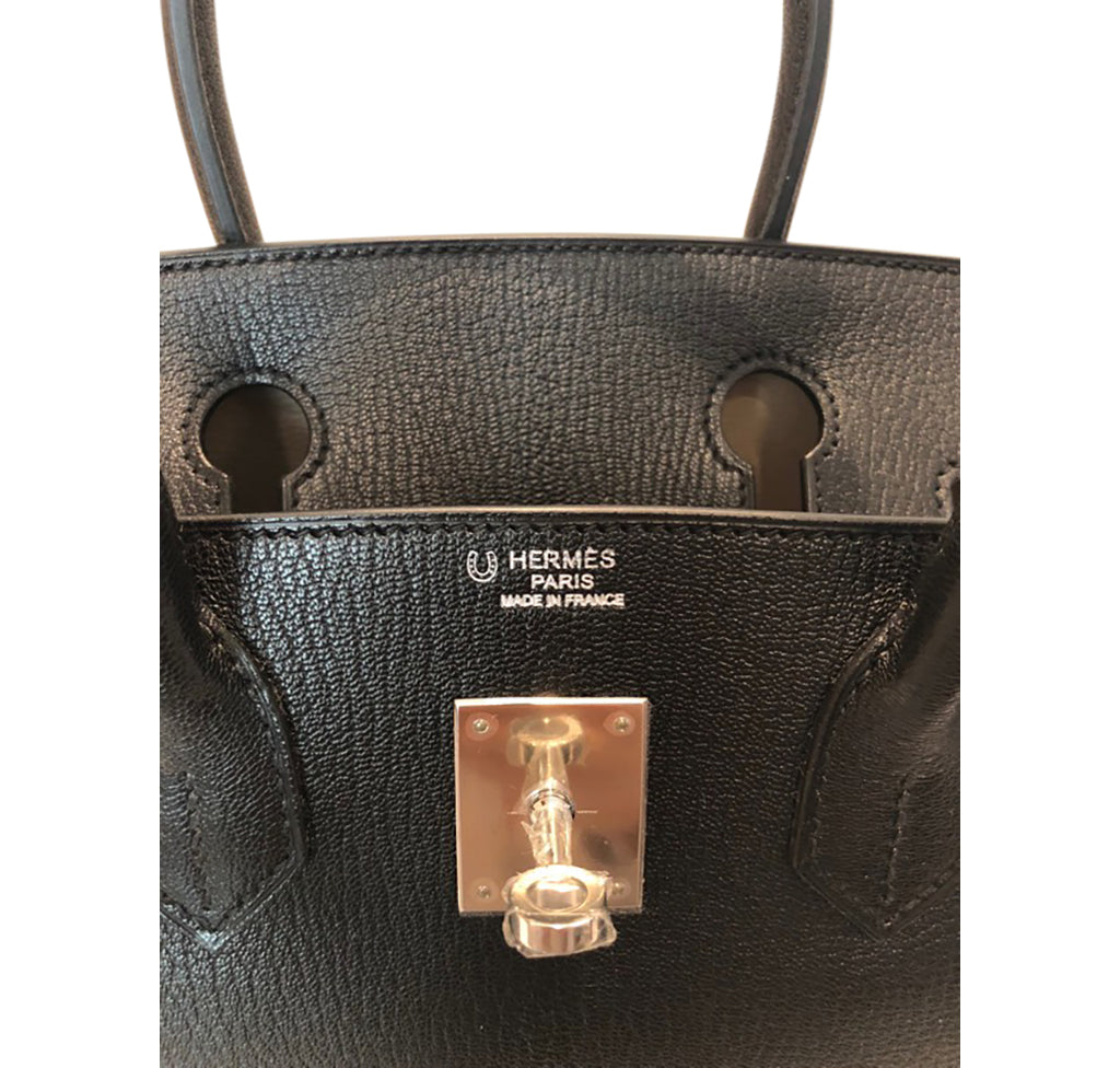 Hermès Birkin 30 Special Order Black/Gris Chevre PHW