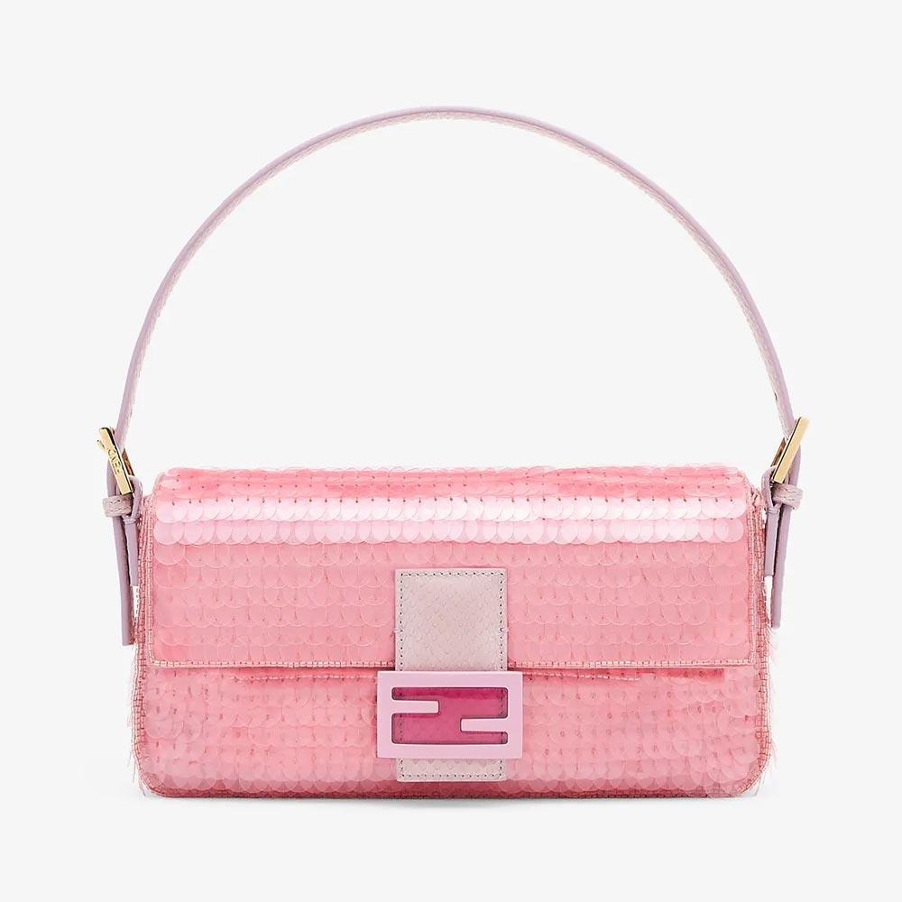 BAGUETTE 1997 Pink Satin Bag With Sequins