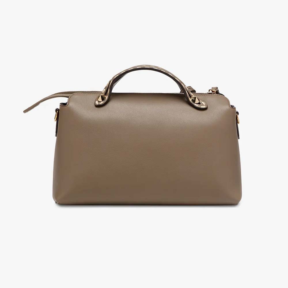 BY THE WAY MEDIUM Grey Leather and Elaphe Boston Bag