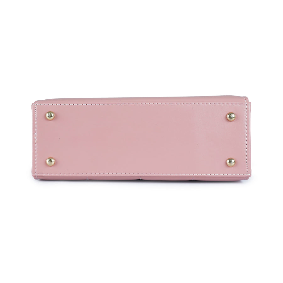 Baby Pink Bamboo Handle Bag