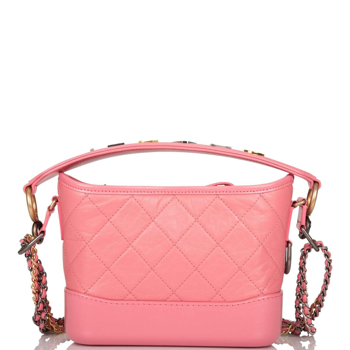 Chanel Gabrielle 20 Hobo Bag Pink Lambskin Mixed Metal Hardware