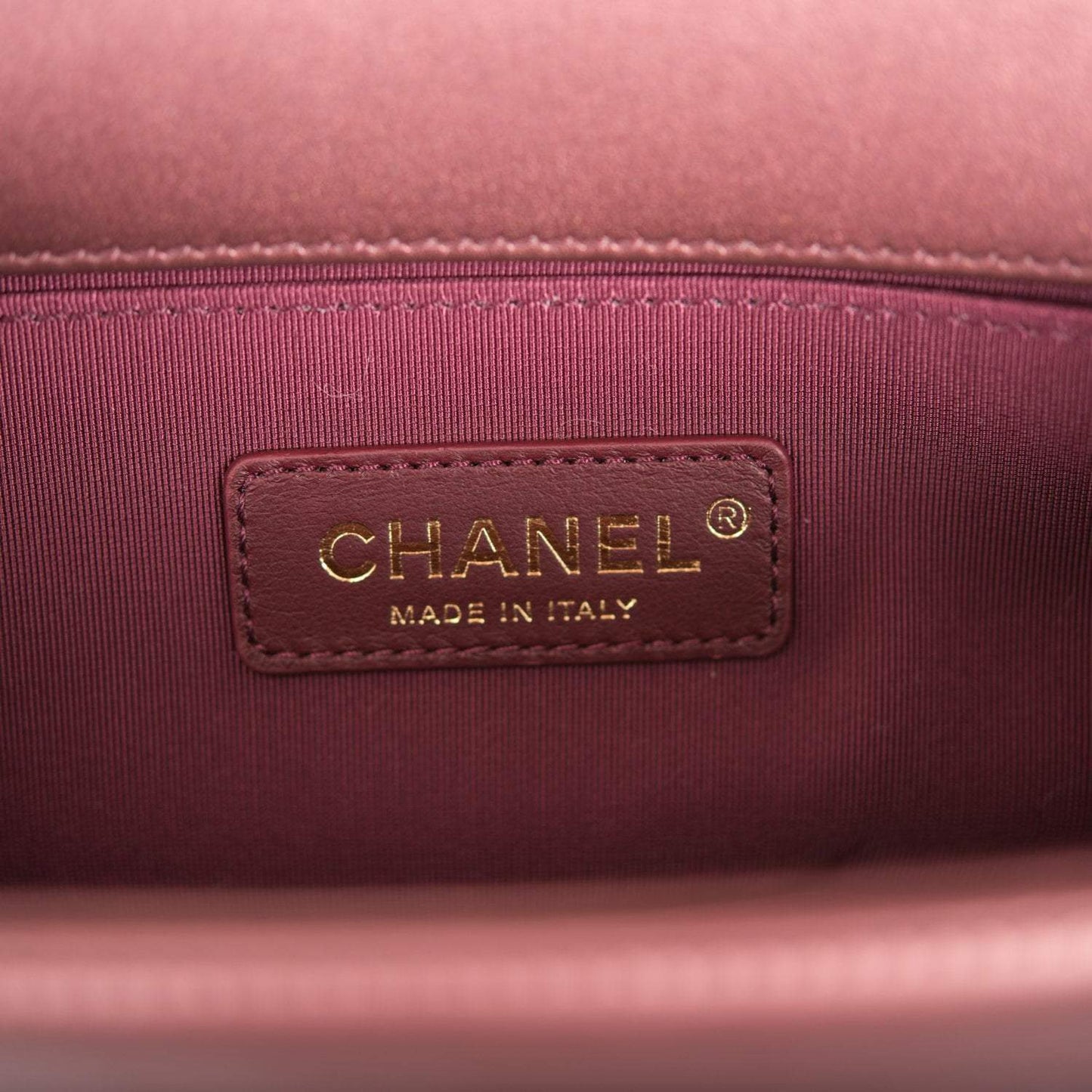 Chanel Plum Metallic Quilted Calfskin Small Boy Bag Antique Gold Hardware