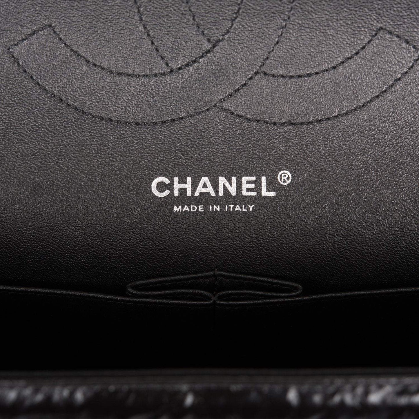 Chanel SO Black Shiny Crumpled Calfskin Jumbo Classic Double Flap Bag Black Hardware