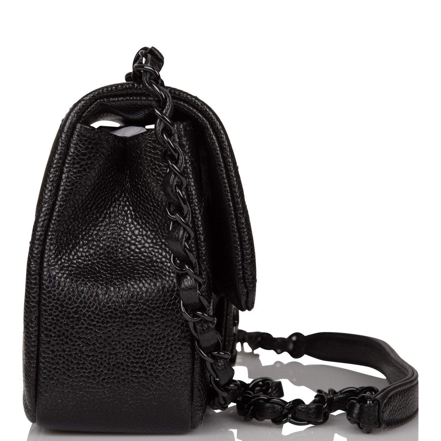 Chanel SO Black Incognito Quilted Caviar Square Mini Flap Bag Black Hardware