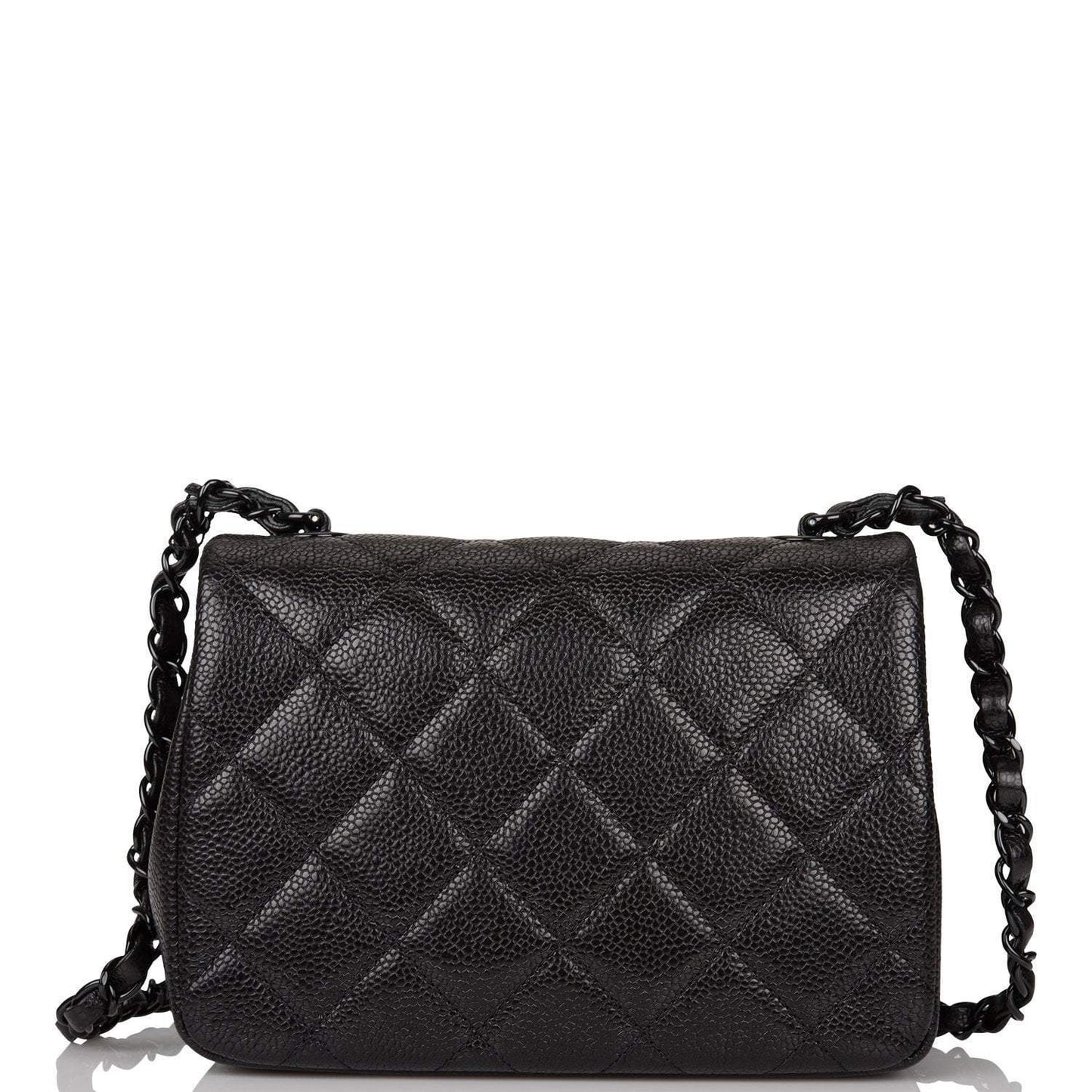 Chanel SO Black Incognito Quilted Caviar Square Mini Flap Bag Black Hardware