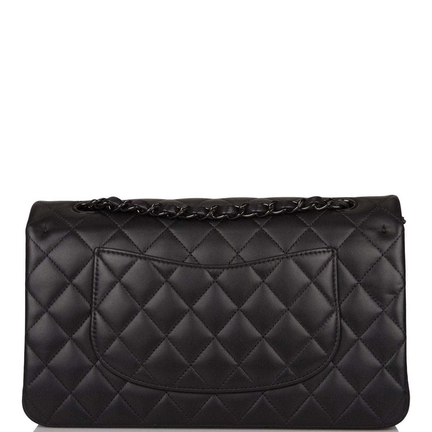 Chanel SO Black Lambskin Quilted Medium Classic Double Flap Bag Black Hardware