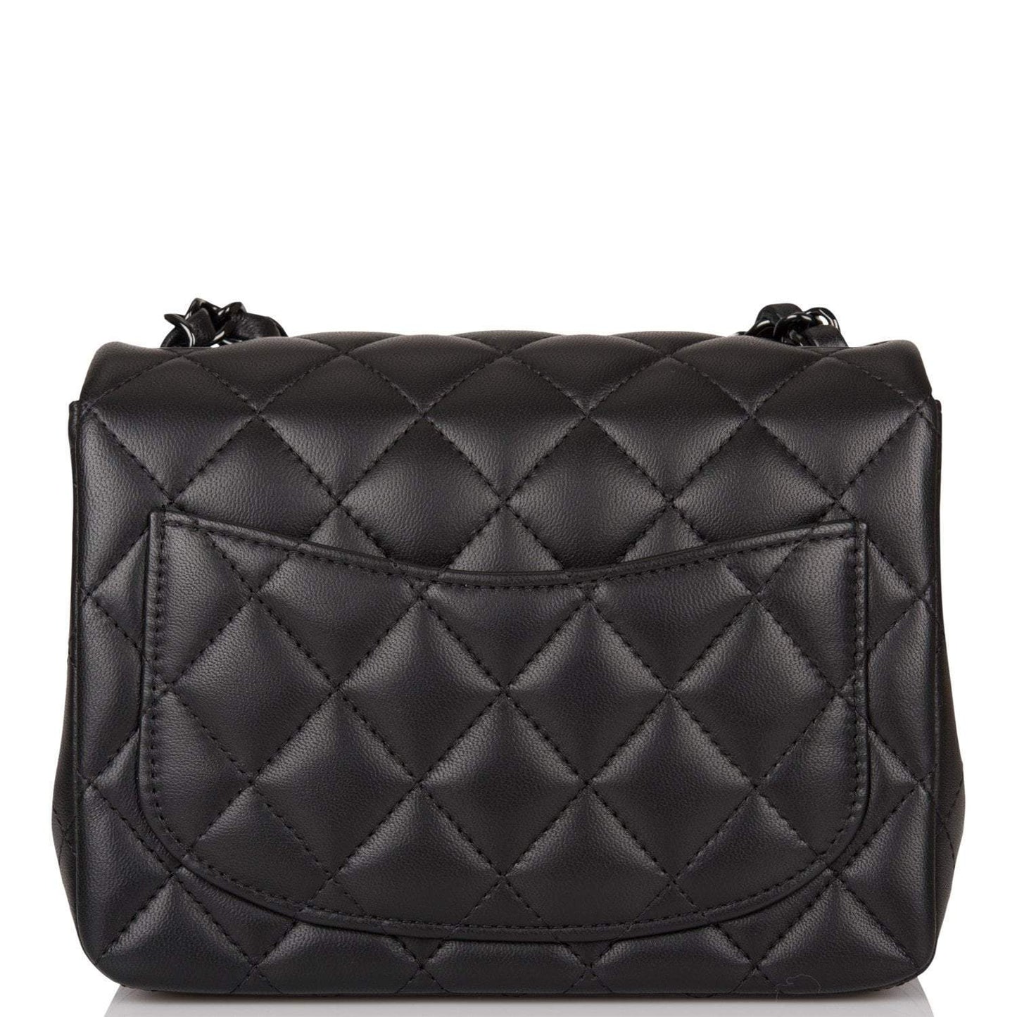 Chanel SO Black Quilted Lambskin Square Mini Classic Flap Bag Black Hardware