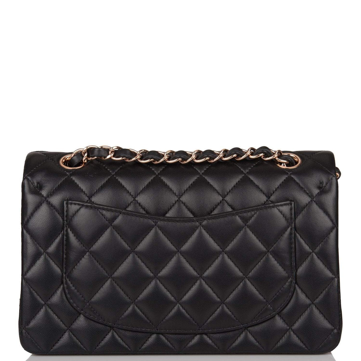 Chanel Small Classic Double Flap Bag Black Lambskin Rose Gold Hardware