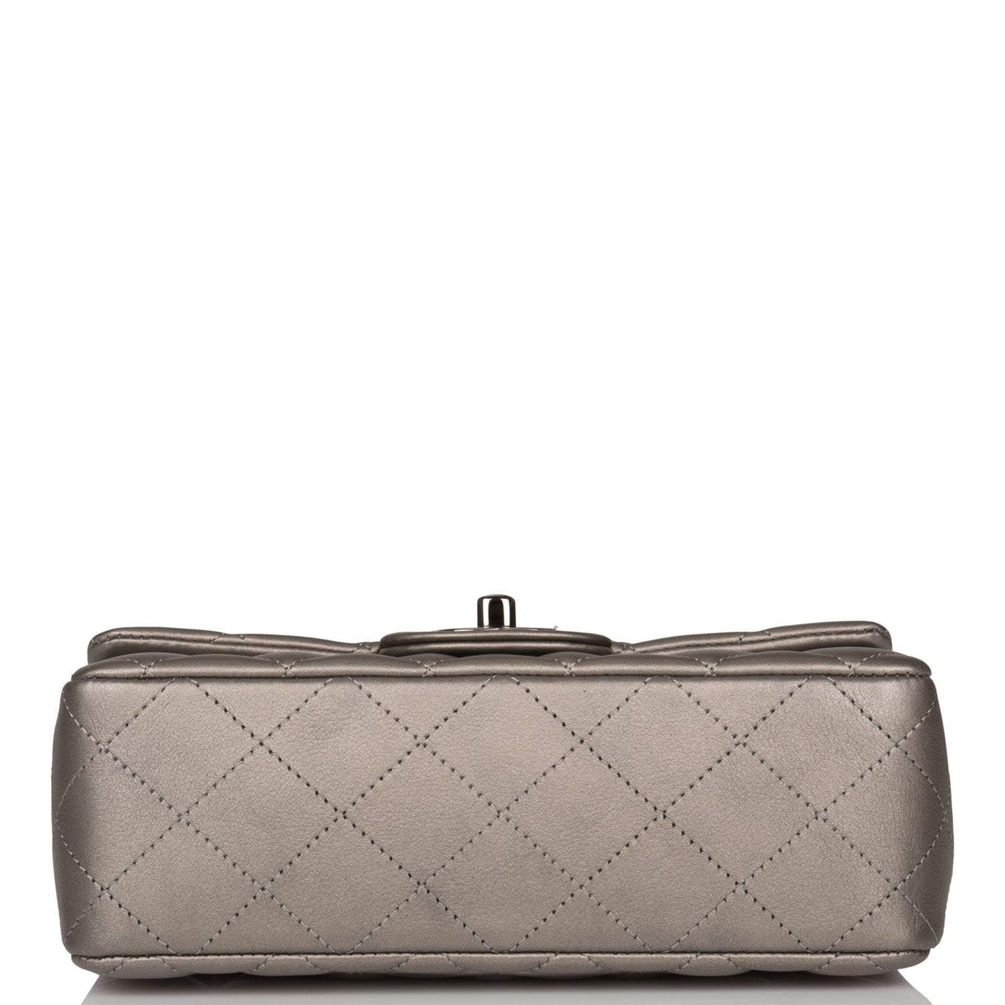 Chanel Mini Rectangular Flap Bag Ruthenium Lambskin Silver Hardware