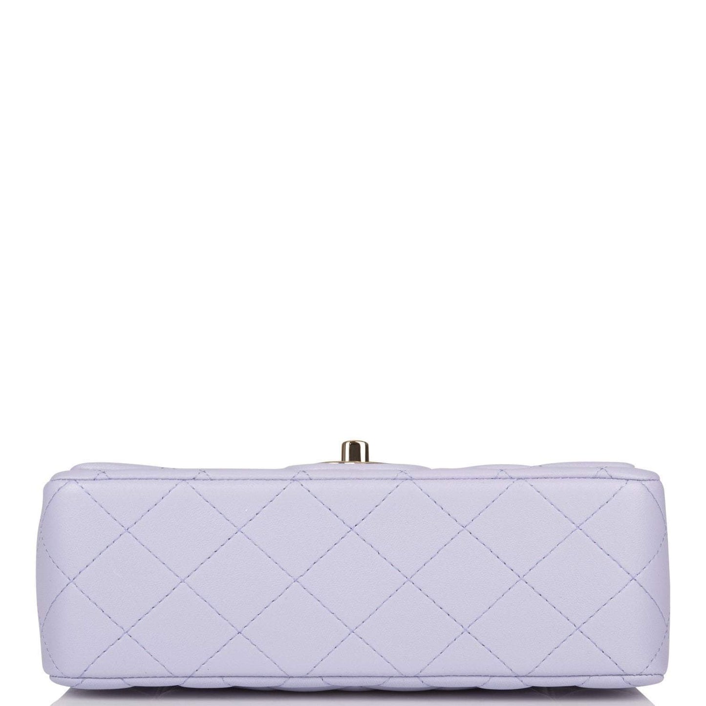 Chanel Rectangular Mini Flap Bag with Top Handle Lavender Quilted Lambskin  Light Gold Hardware