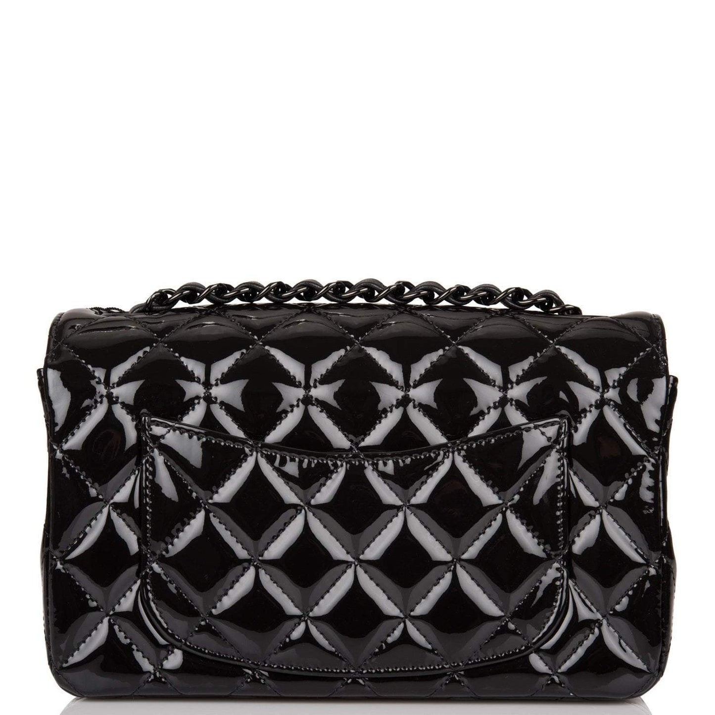 Chanel Mini Rectangular Flap Bag SO Black Patent Black Hardware