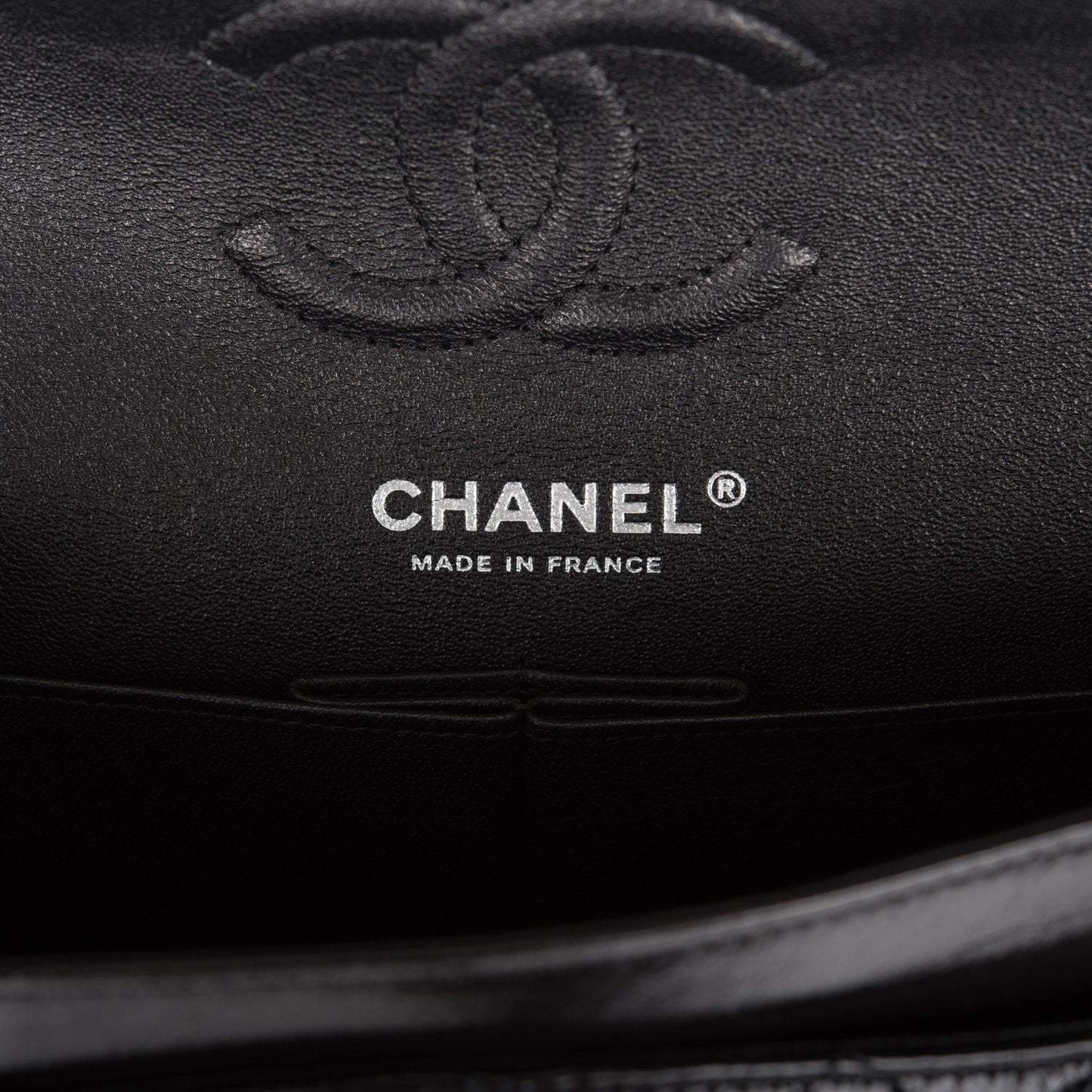 Chanel Small Classic Double Flap Shiny SO Black Crumpled Calfskin Black Hardware