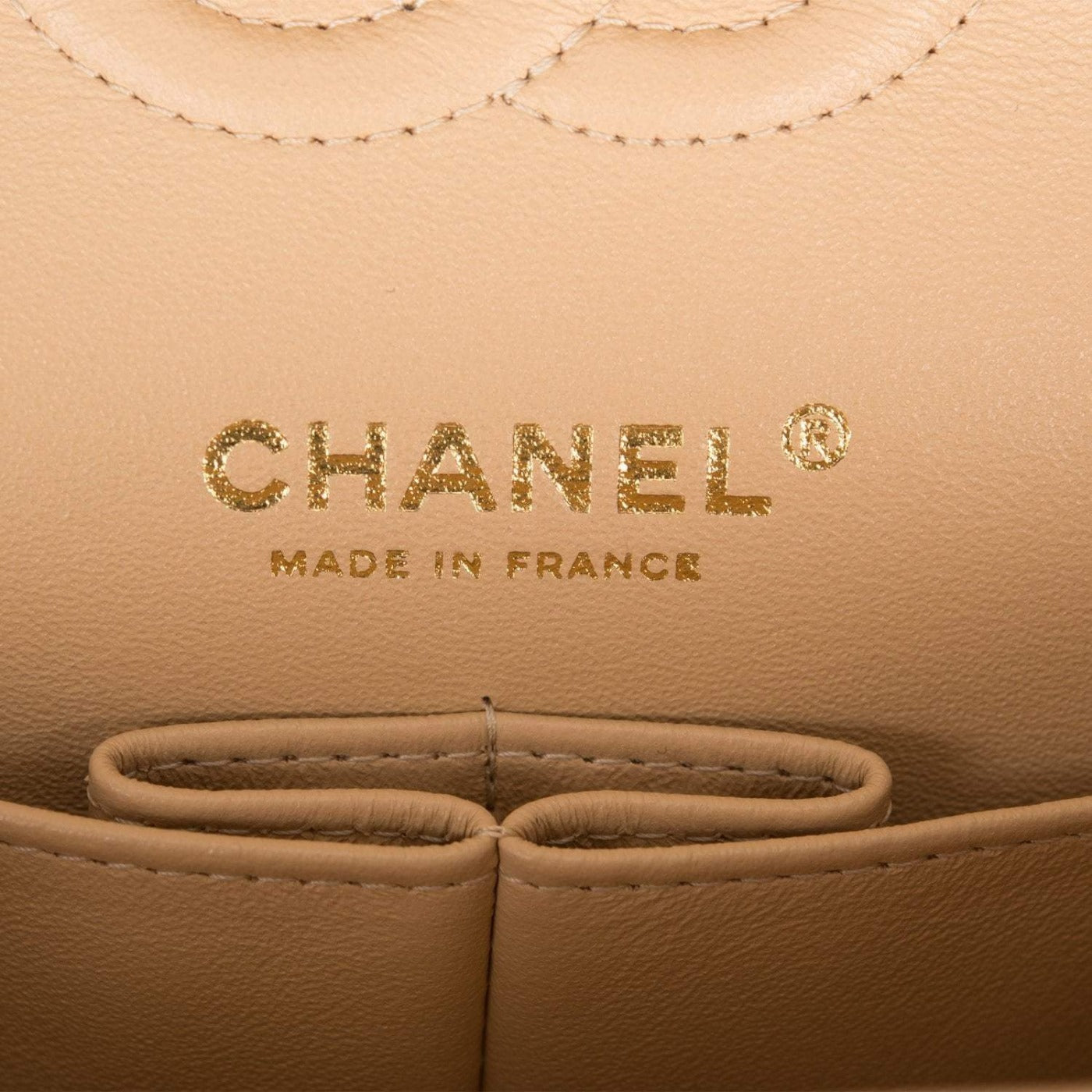 Chanel Small Classic Double Flap Bag Beige Lambskin Gold Hardware