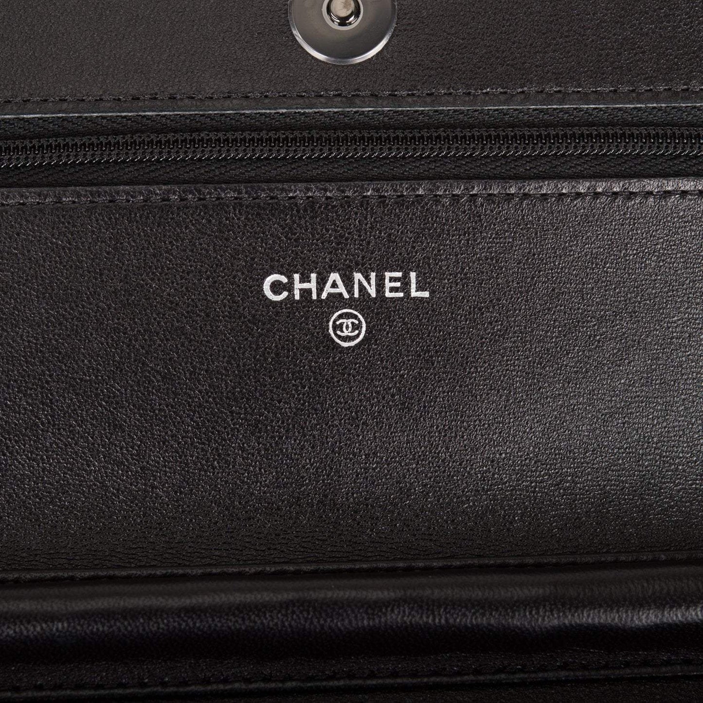 Chanel SO Black Classic Quilted Lambskin Wallet On Chain (WOC) Black Hardware