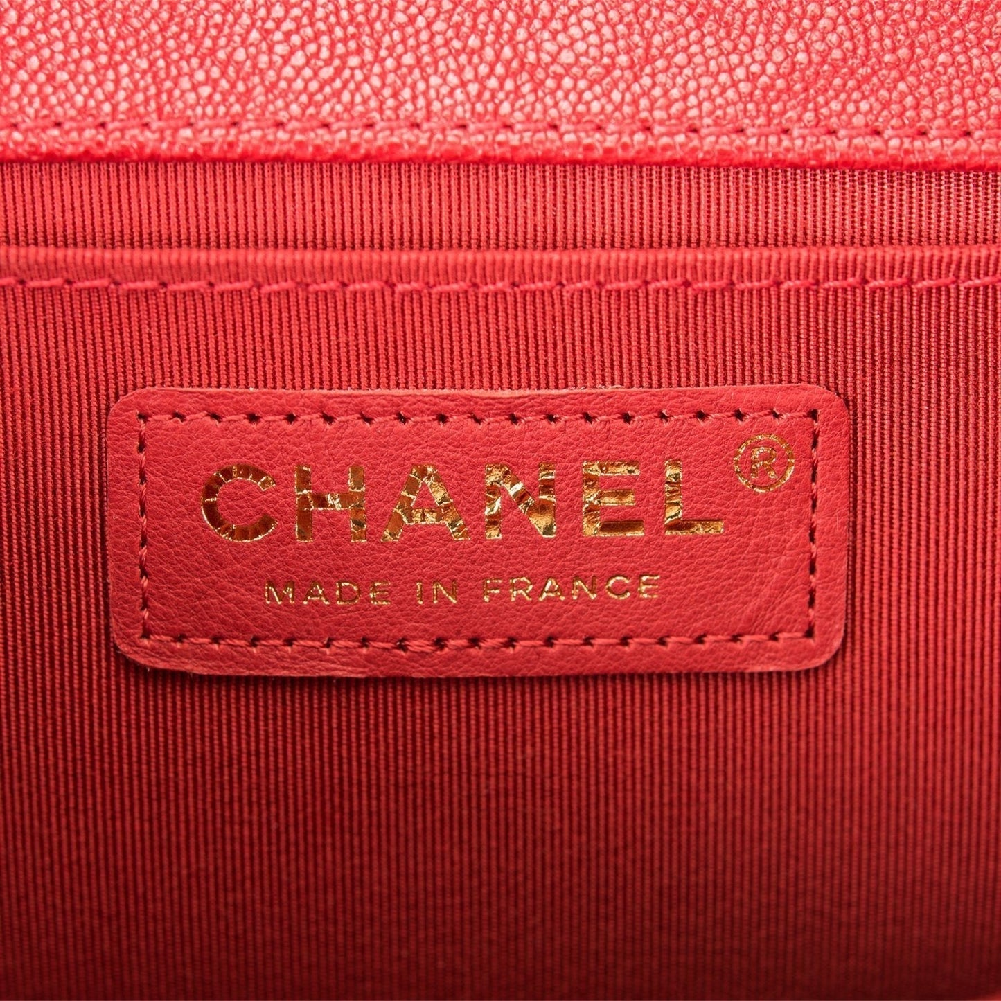 Chanel Red Quilted Caviar Medium Boy Bag Antique Gold Hardware