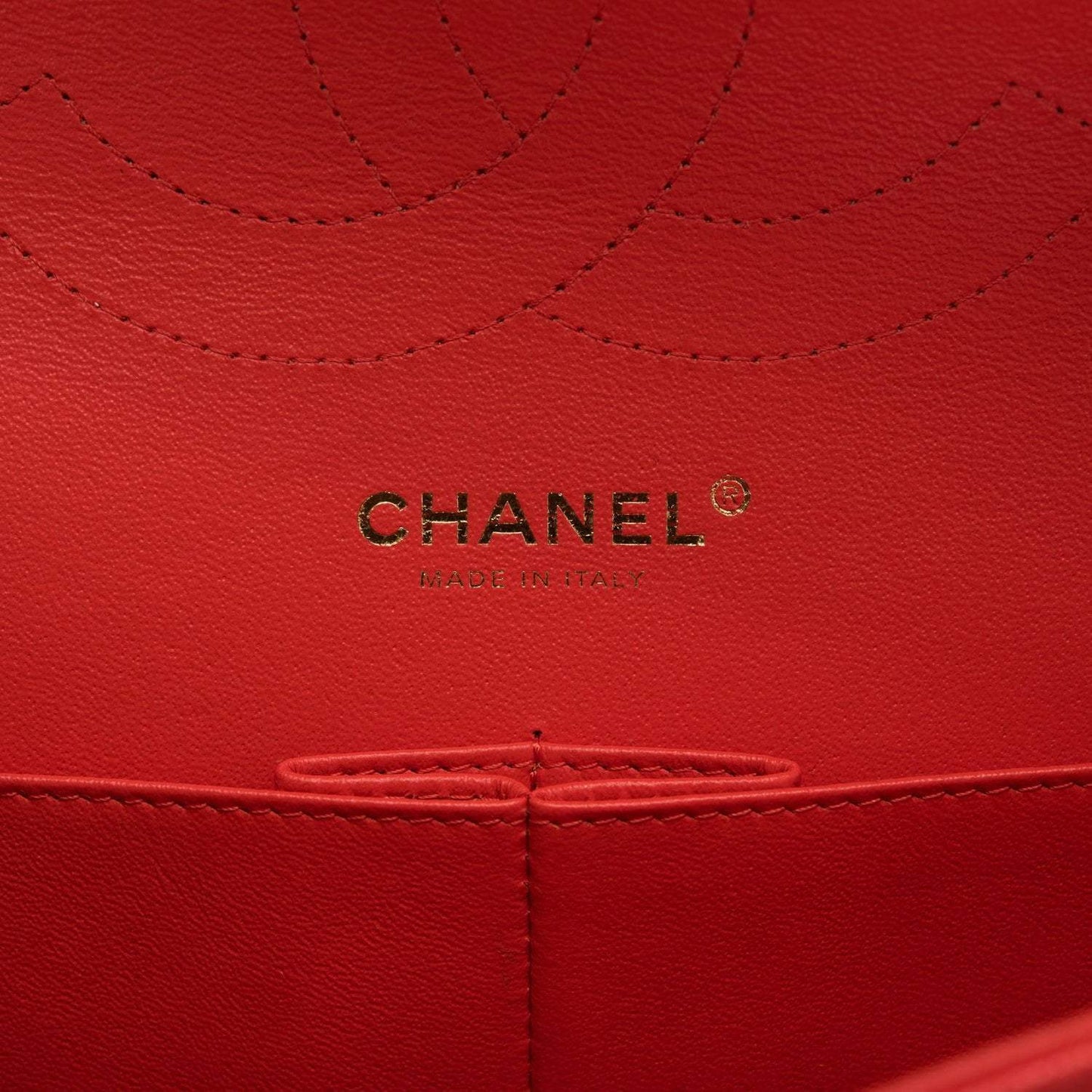 Chanel Red Shiny Quilted Caviar Jumbo Classic Double Flap Bag Gold Hardware