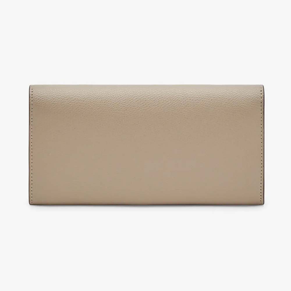 CONTINENTAL WITH CHAIN Beige Leather Wallet