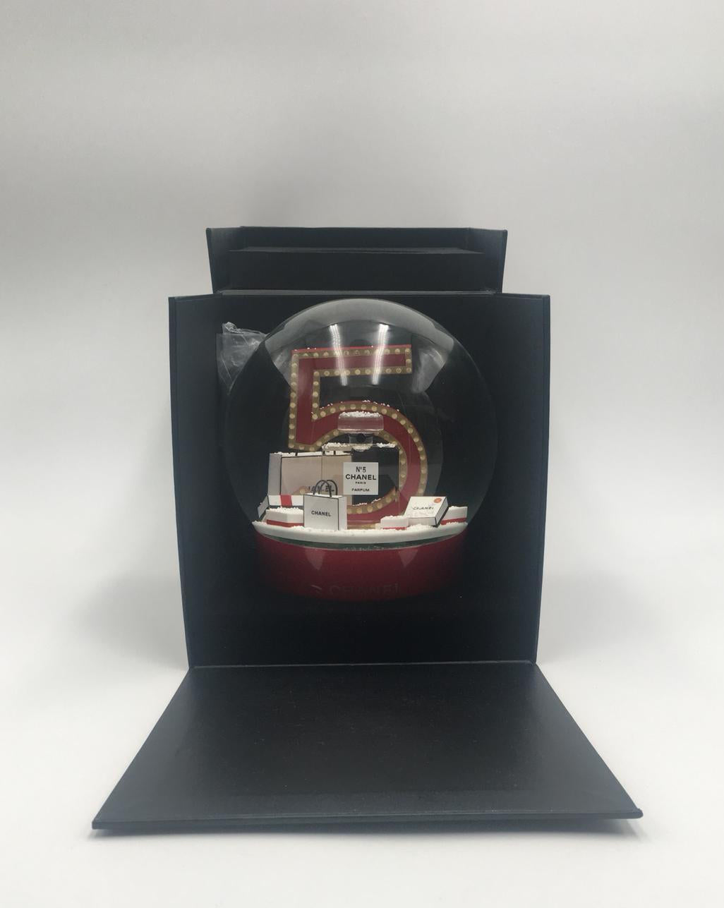 Chanel | Number 5 Perfume and Shopping Bag Red Snow Globe | Large