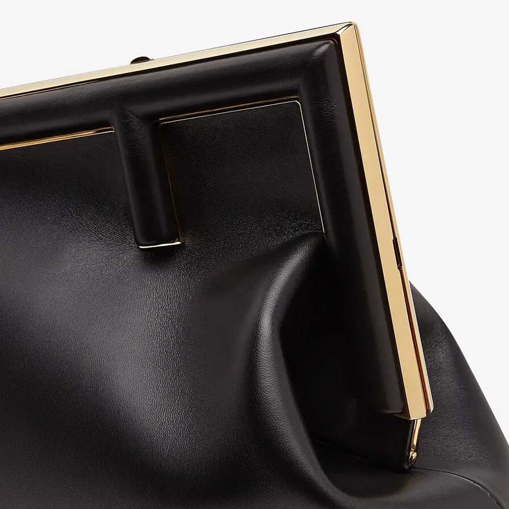 FENDI FIRST MEDIUM Black Leather Bag