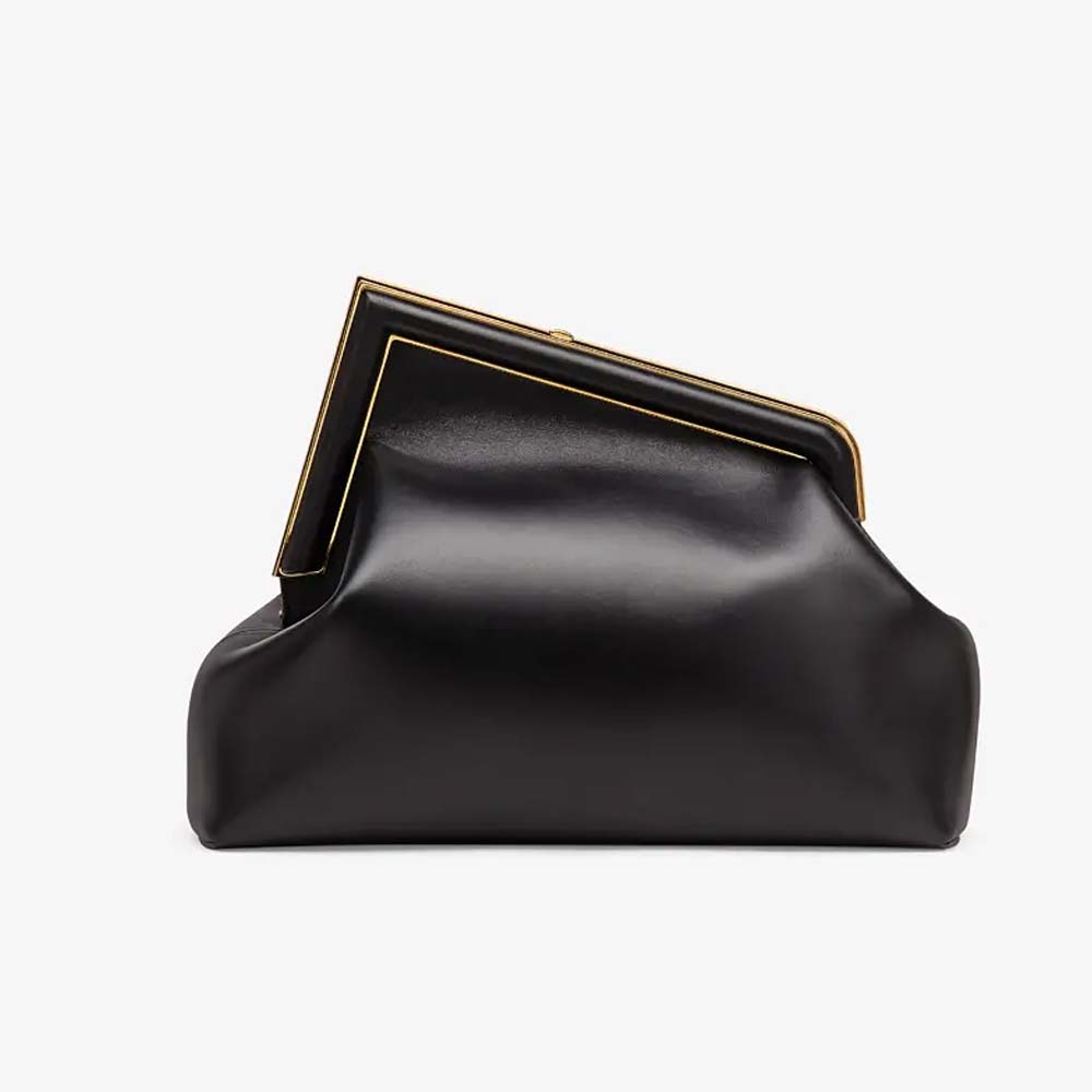 FENDI FIRST MEDIUM Black Leather Bag