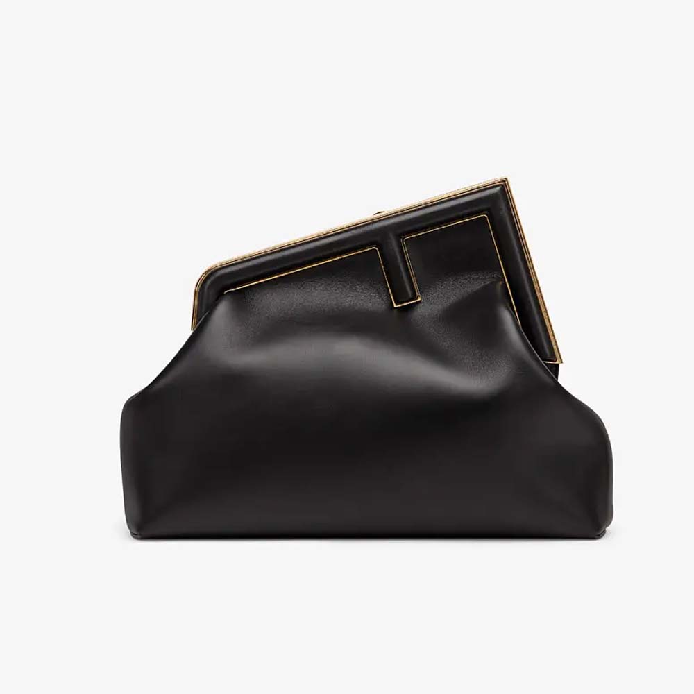 FENDI FIRST MEDIUM Black Leather Bag