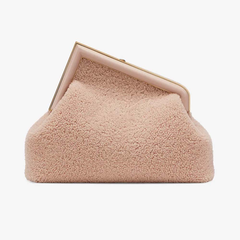 FENDI FIRST MEDIUM Pink Sheepskin Bag