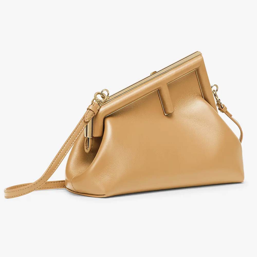 FENDI FIRST SMALL Beige Leather Bag