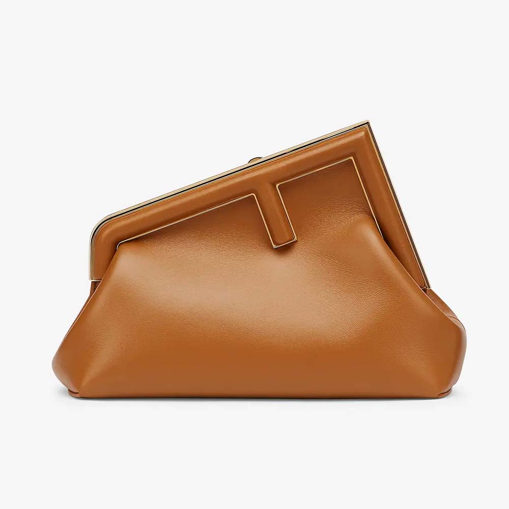 FENDI FIRST SMALL Brown Leather Bag