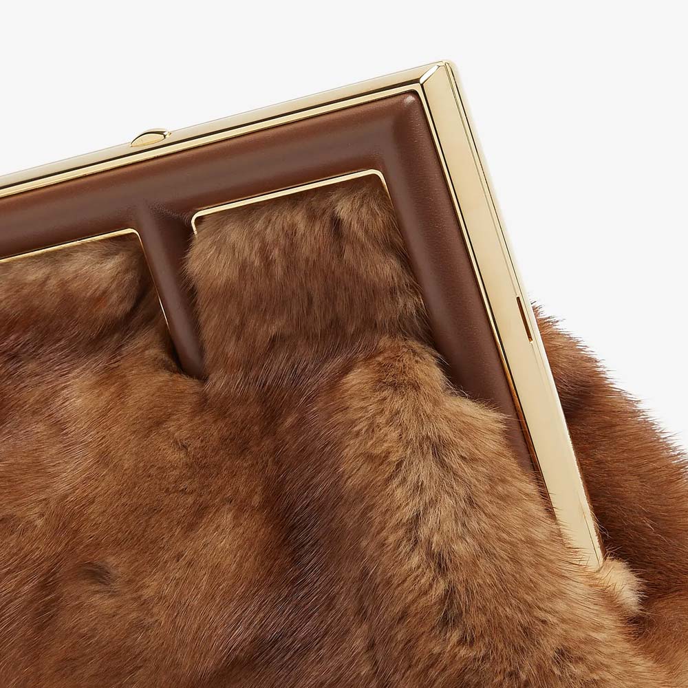 FENDI FIRST SMALL Brown Mink Bag