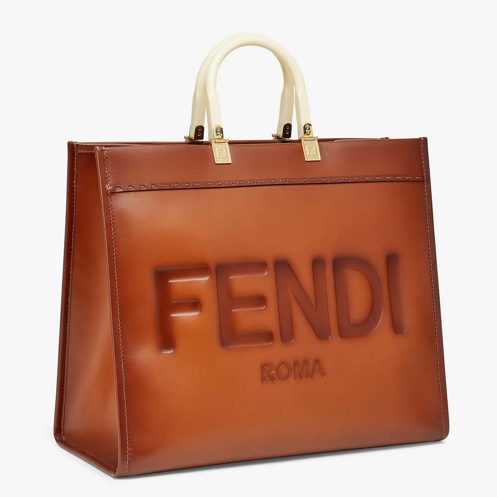 FENDI SUNSHINE LARGE Natural Coloured Leather Shopper