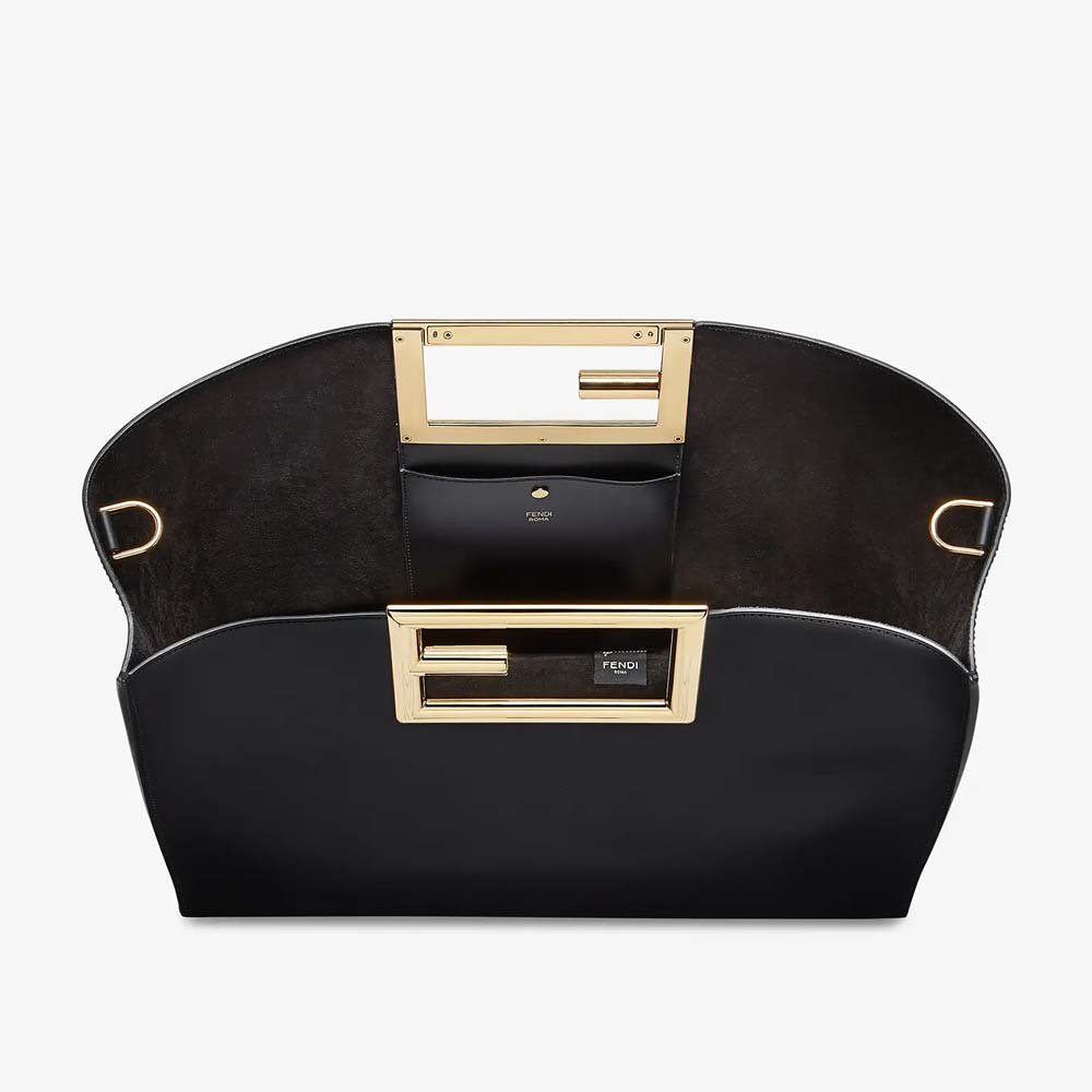 FENDI WAY MEDIUM Black Leather Bag