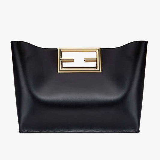 FENDI WAY MEDIUM Black Leather Bag