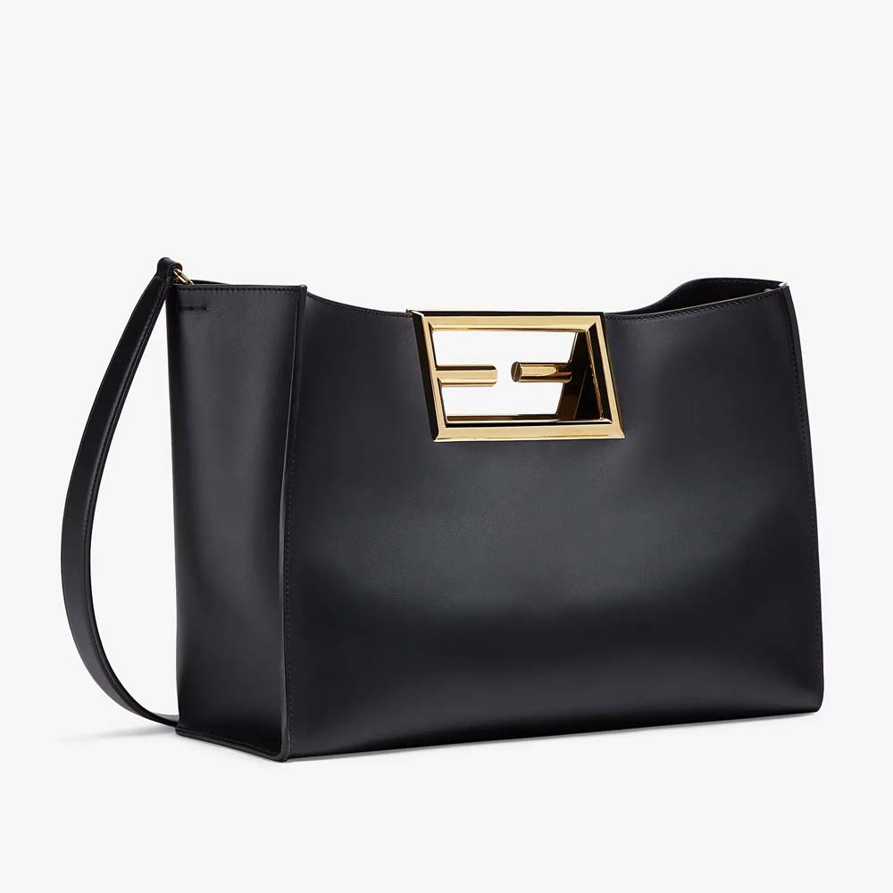 FENDI WAY MEDIUM Black Leather Bag