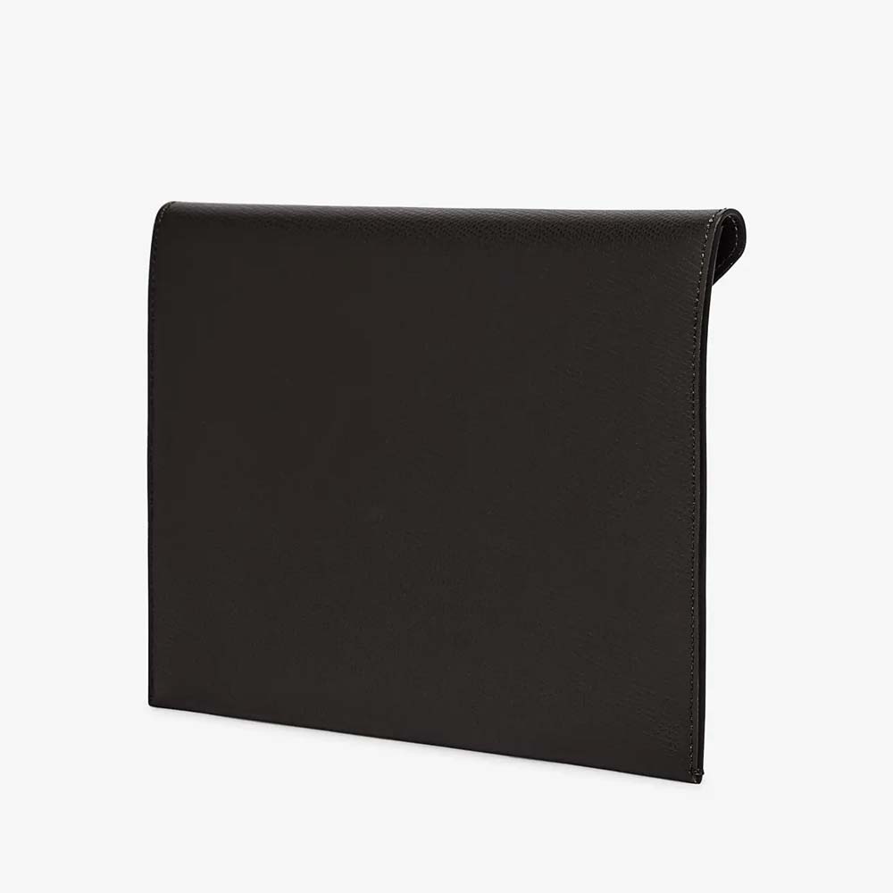 FLAT POUCH LARGE Black Leather Ppouch