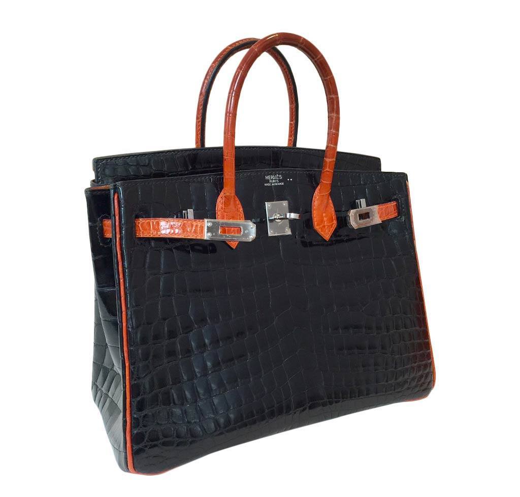 Hermès  Bi-Color Birkin Crocodile Bag 25cm